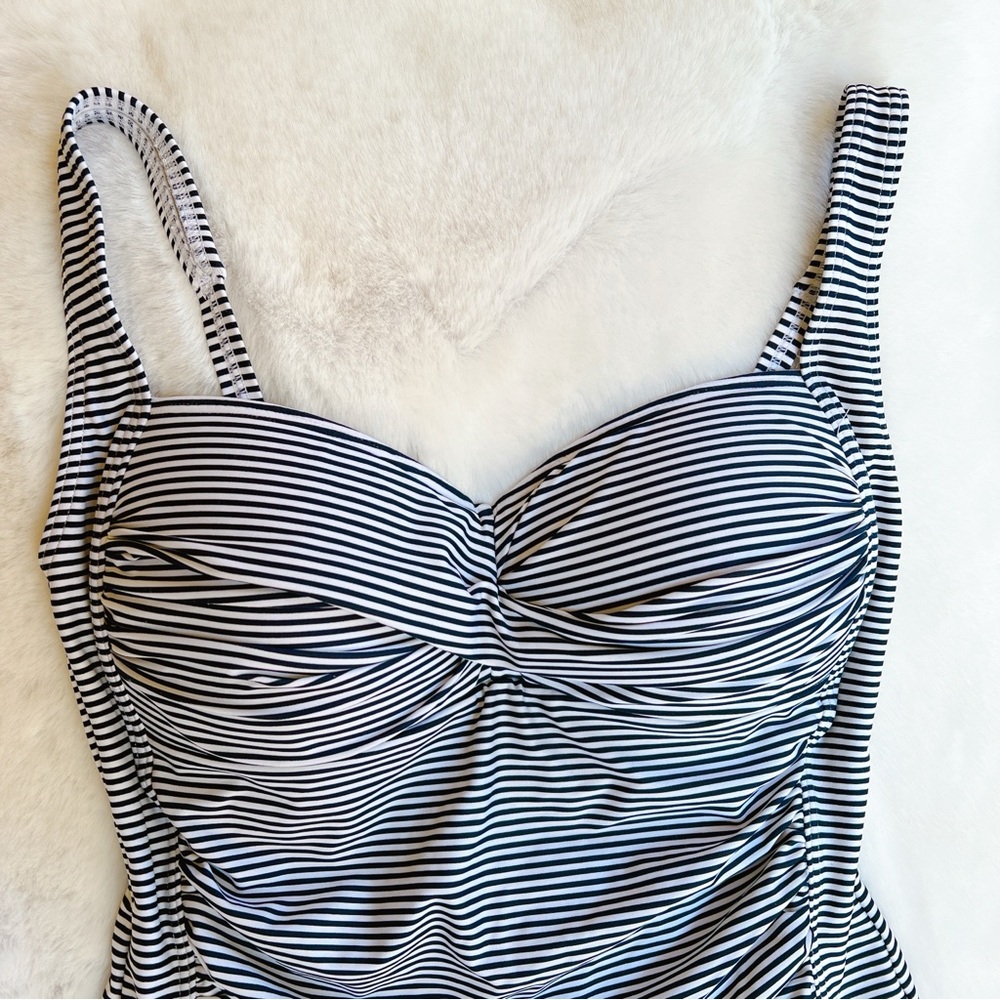 Bond-Eye L swimsuit white navy stripe D / DD rouched Australia - Picture 8 of 16